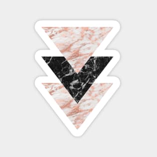 Marbles rose gold gilded triangles Sticker